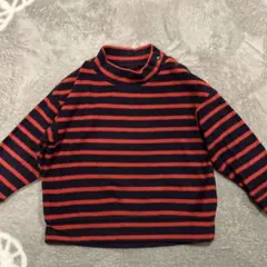ネイビー/レッド ストライプ ハイネック 90cm