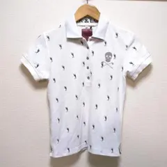 MARK & LONA マークアンドロナ ポロシャツ スカル 総柄 白 Sのサムネイル