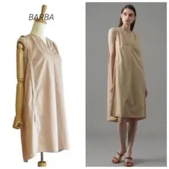 【BARBA】 Vネック ノースリーブシャツワンピース