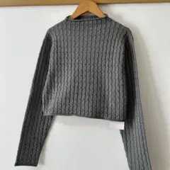【新品】forksy. ⭐️ ショート丈　ニット　カットソー　グレー　長袖