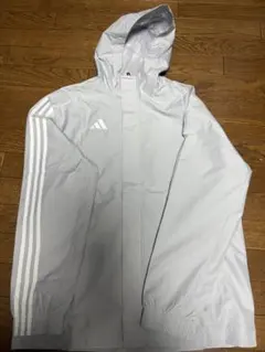 adidas ライトグレー フード付きジャケット