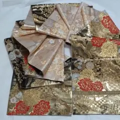 袋帯 黒地 金糸 華文 菊文様 豪華 まとめて 3本 - メルカリ