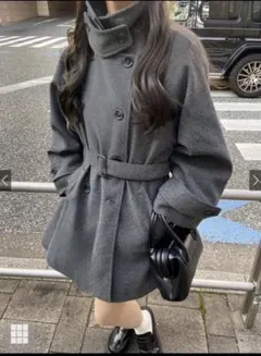 GRL ベルト付きマルチWayフェイクウールコート fo1762 チャコール