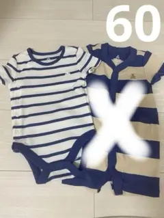 【未使用】baby gap ストライプロンパース 3-6ヶ月