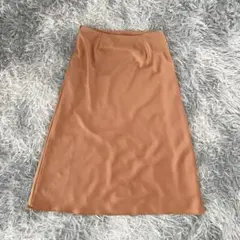 『UNIQLO』ユニクロ　サテンナローフレアスカート　ロング　ミディ丈　裏地　S