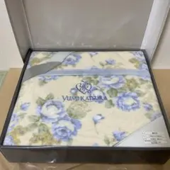 YUMI KATSURA 桂由美　綿毛布140cm×200cm 黄色×青色花柄のサムネイル