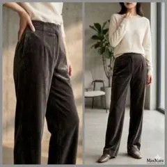 MaxMara マックスマーラ【42】ストレートパンツ ベロア イタリア製 Lのサムネイル