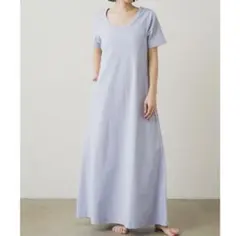 【美品✨】 earthy_ ポンチロングワンピース　パープルのサムネイル