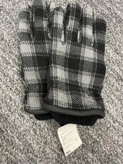 グレーと黒のチェック柄手袋 M/Lサイズ