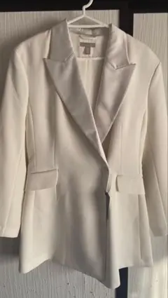 H&M ホワイト テーラードジャケット レディース EUR42 新品タグ付き