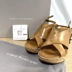 【極美品】FABIO RUSCONIファビオ・ルスコーニ　レザーサンダル　コルク