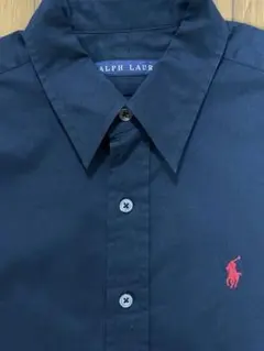RALPH LAUREN 長袖シャツ ／ブラウス ／黒／ポニー刺繍／日本製