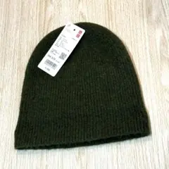 ユニクロ UNIQLO スフレヤーンニットビーニー オリーブ