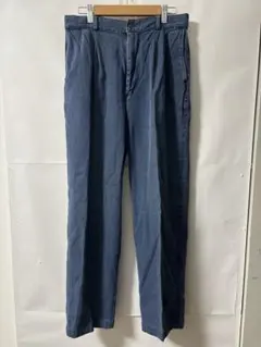 「即日発送」M BOBSON青　ワークパンツ プリーツ付き コットン スラックス