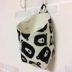 NO.864 大・布バスケット❁浮かせる収納❁ウォールポケット❁ハンドメイド