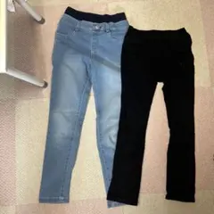 デニムブルー・ブラック スキニーパンツ 2点セット