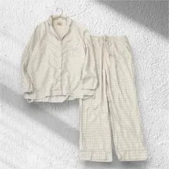 【ジェラートピケ】ルームウェア パジャマ 上下セット チェック柄 綿100％ F