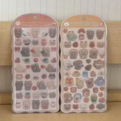 コットンパフィーシール クマ タヌキ 2枚セット