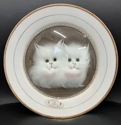 景徳鎮　3D猫皿　1970年代　バブルガラス　ドームガラス　上海宜川工芸　皿