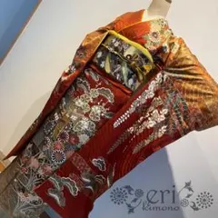 振袖 正絹 茶金 金彩 御所車 花柄 身丈160 裄66 成人式 結婚式 - メルカリ