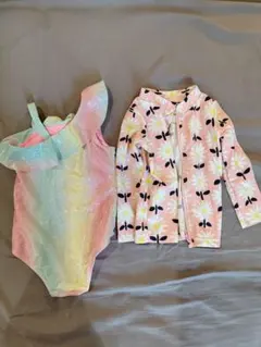 女の子用水着とラッシュガードセット