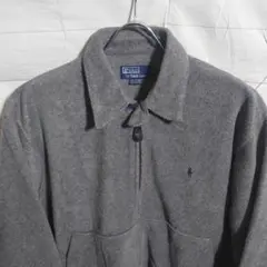 け335 90s ポロバイラルフローレン フリース スイングトップ M 灰