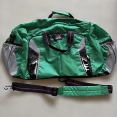 adidas ボストンバッグ 緑色 メッシュパネル付き