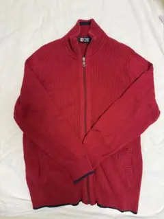 CHAPS フルジップ ニット セーター レッドのサムネイル
