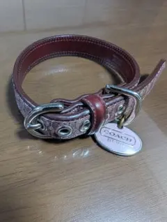 d*4様 COACH 首輪 シグネチャー あずき色 SMALLのサムネイル