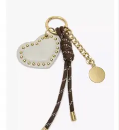 ZARA ザラ　ハートスタッズチャーム　バッグ　チャーム　ブラウン