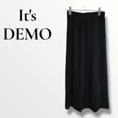 It's DEMO イッツデモ　ロングフレアスカート ニット素材　黒　透かし編みのサムネイル