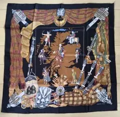 エルメス　HERMES　スカーフ　スコットランド　カレ90　シルク