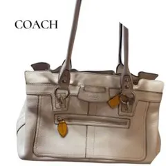 COACH ホワイトレザー トートバッグ
