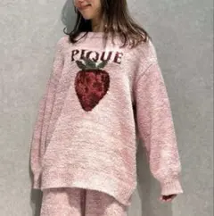 ジェラートピケ メランジストロベリージャガードプルオーバー