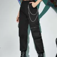 ROMWE Grunge Punk ジッパー付きフラップポケット カーゴパンツ
