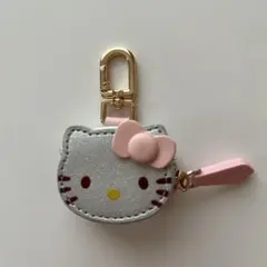 ハローキティ　小物入れ・コインケースバッグチャーム　シルバー　※訳あり