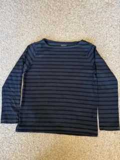 無印良品　レディース　ストライプ　ボートネック　長袖Tシャツ