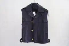 LANVIN ランバン レザー ライダース ジャケット ベスト 金ボタンのサムネイル