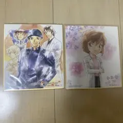 名探偵コナン 水彩画風 アート 色紙 2枚セット
