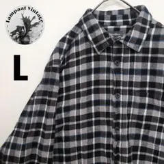 US古着 フランネルシャツ Eddie Bauer ブラック L