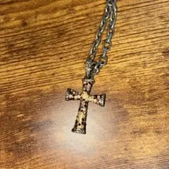 新品 ビーズ ネックレス クロス 韓国 天然石 サージカルステンレス 