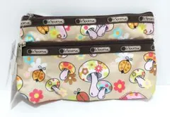 LeSportsac　レスポ　二連ポーチ　ポーチ　キノコ　きのこ