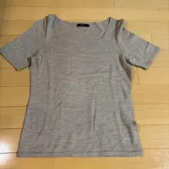COMME CA ISM 半袖ニット L グレー