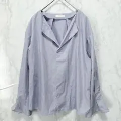 【Te chichi テチチ】 長袖 ブラウス (F) ブルー Vネック