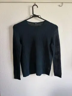 UNIQLO ダークグリーン リブ編み 長袖トップス　M