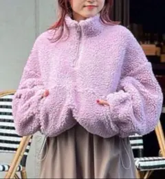 w closet ハッピーバック ボアハーフジッププルオーバー