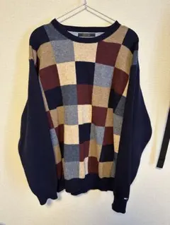 TOMMY HILFIGER チェック柄ニットセーター L