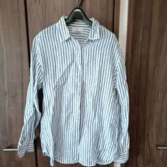 プレミアムリネンシャツ　ストライプ　UNIQLO XL