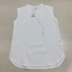 【新品】ユニクロ　エアリズムコットンT/ノースリーブ　ホワイト　S