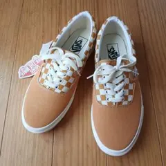 VANS チェック スニーカー(オレンジ)